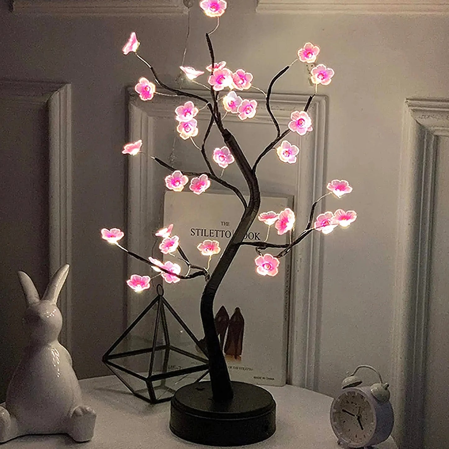 Bonsai cherry blossom tree table lamp