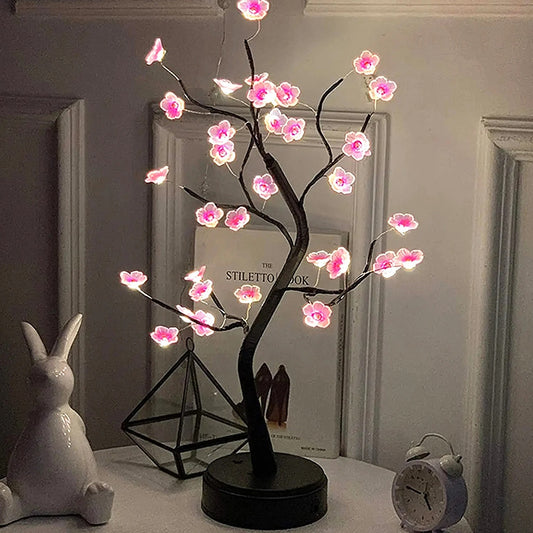 Bonsai cherry blossom tree table lamp