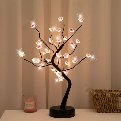 Bonsai cherry blossom tree table lamp